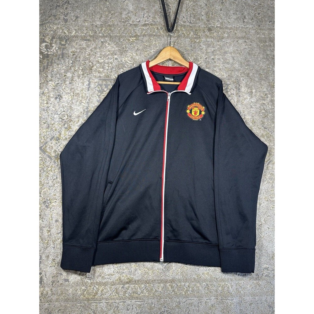 VTG Nike Manchester United 2012-13 Track Jacket Mens 2XL Black Red White